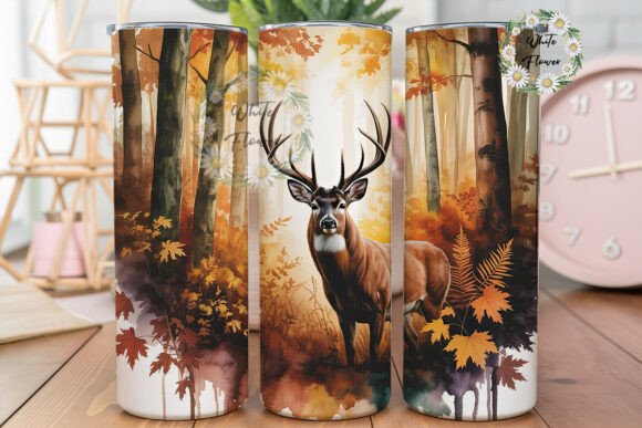 Autumn Deer Forest 20oz Tumbler Wrap