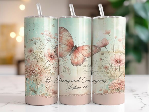 Butterfly Scripture Floral 20oz Tumbler