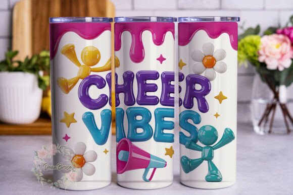 Cheer Vibes Puffy Letters 20oz Tumbler W