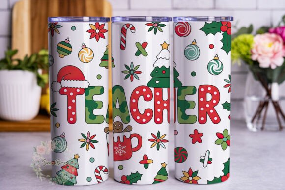 Christmas Teacher 20oz Tumbler Wrap