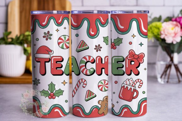 Christmas Teacher Candy 20oz Tumbler Wra