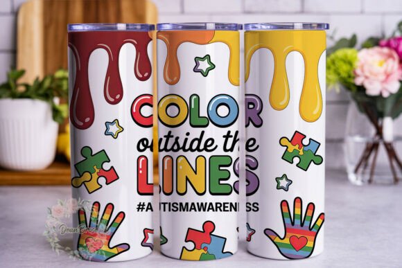 Colorful Autism Awareness 20oz Tumbler W
