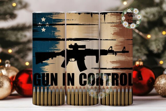 Distressed Flag Rifle Bullet Tumbler