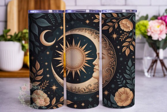 Moon Sun Floral Mystical 20oz Tumbler Wr