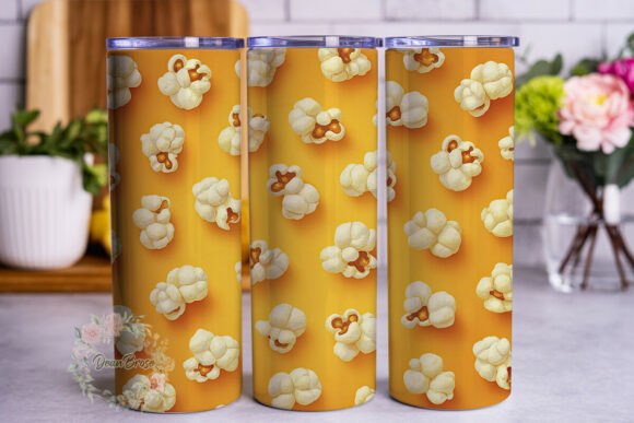 Movie Night Popcorn 20oz Tumbler Wrap
