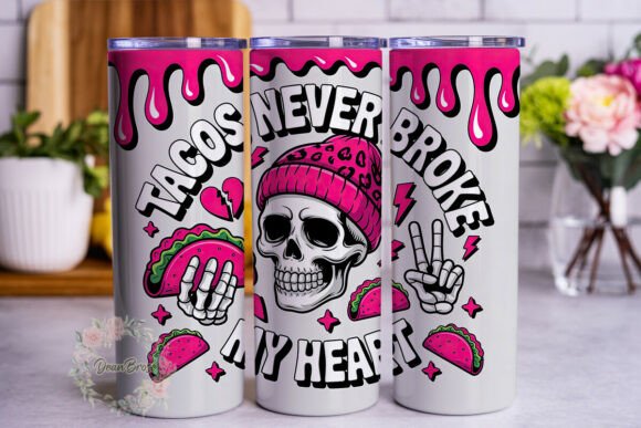 Pink Skull Taco 20oz Tumbler Wrap