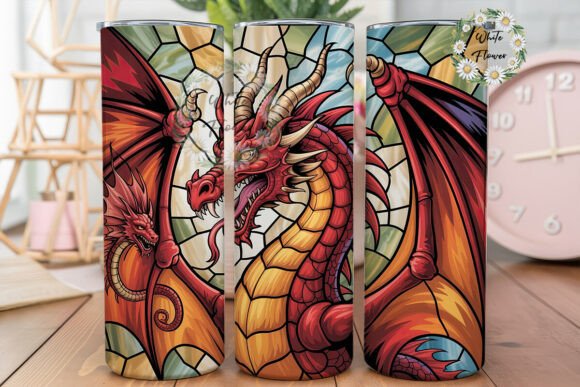 Red Dragon Stained Glass 20oz Tumbler