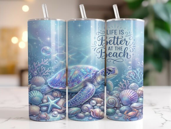 Sea Turtle Ocean Quote 20oz Tumbler Wrap