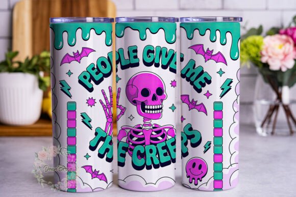 Spooky Skeleton Peace Sign 20oz Tumbler