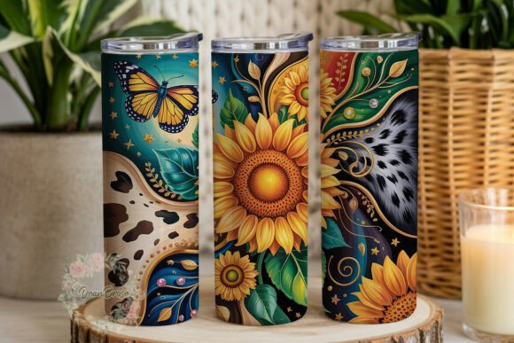Sunflower Cowhide Leopard 20oz Tumbler