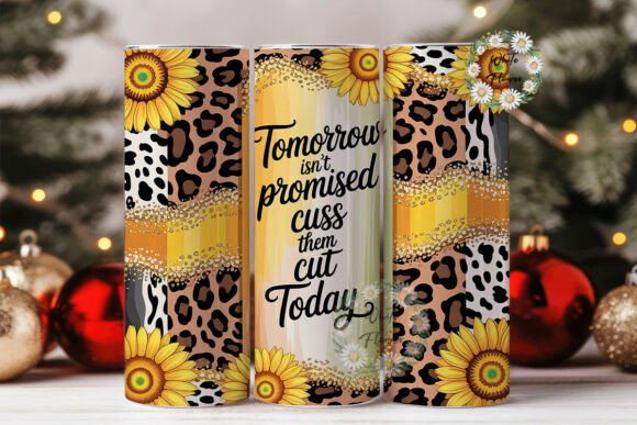 Sunflower Leopard Glitter 20oz Tumbler