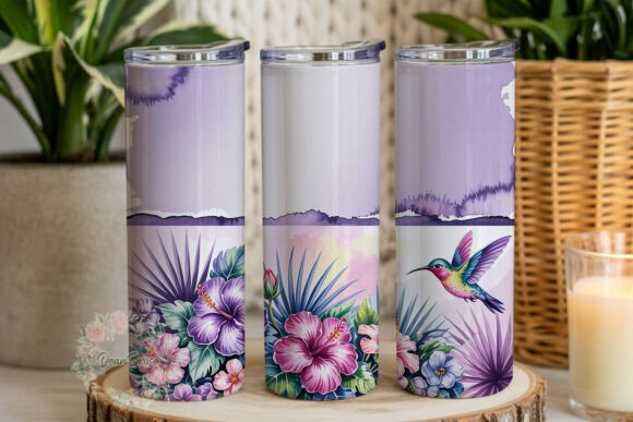 Tropical Floral Hummingbird 20oz Tumbler